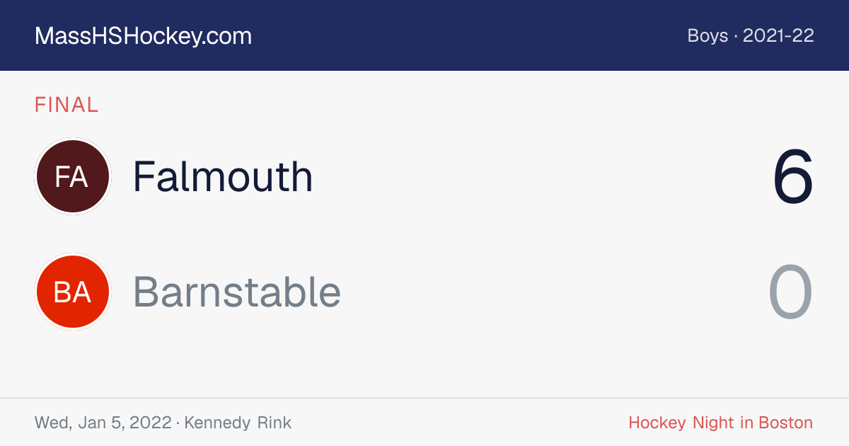 Falmouth at Barnstable score card