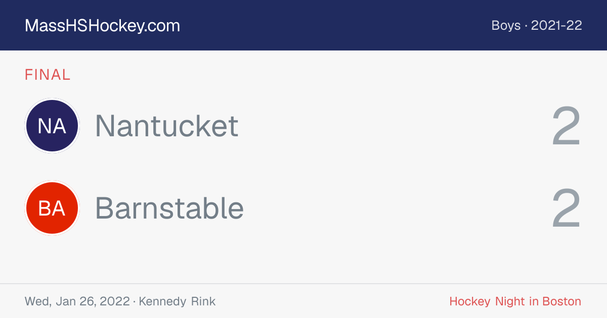 Nantucket at Barnstable score card