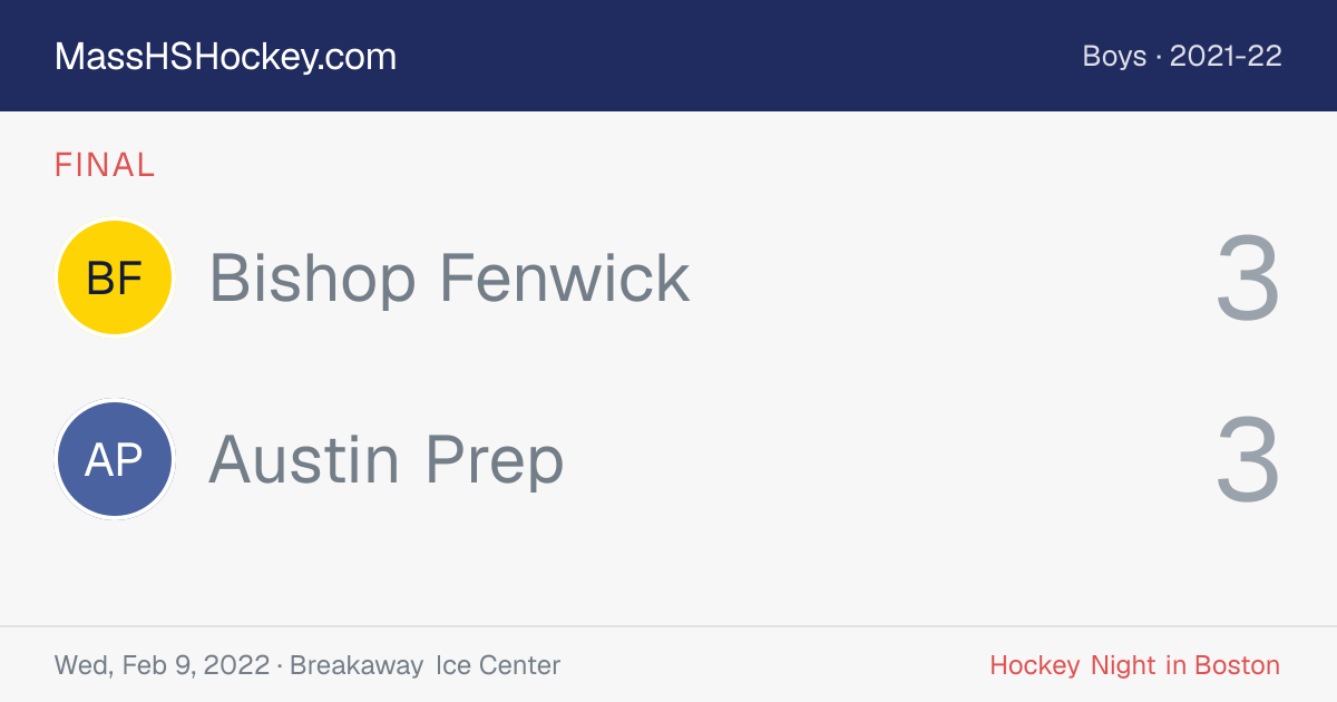 Bishop Fenwick at Austin Prep score card