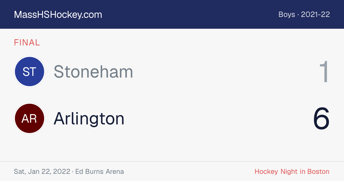 Stoneham at Arlington score card