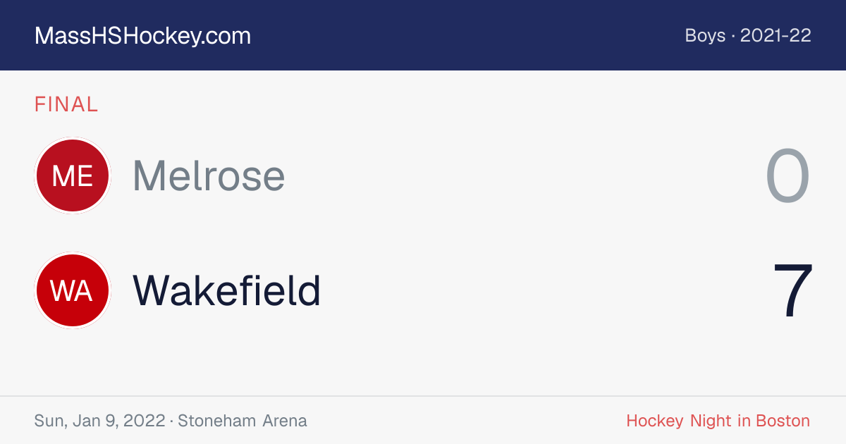 Melrose at Wakefield score card