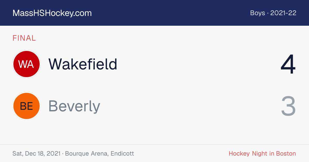 Wakefield at Beverly score card