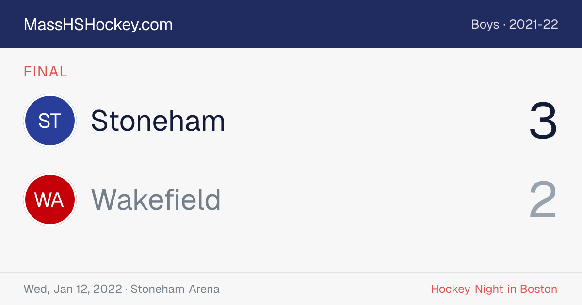 Stoneham at Wakefield score card