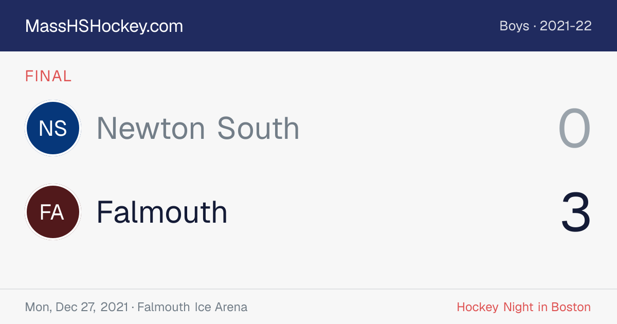 Newton South at Falmouth score card
