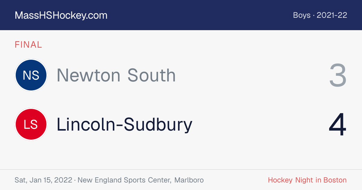 Newton South at Lincoln-Sudbury score card