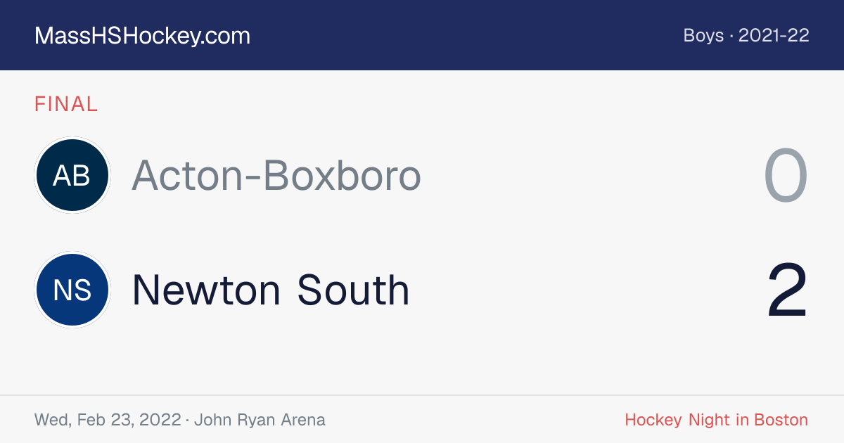 Acton-Boxboro at Newton South score card