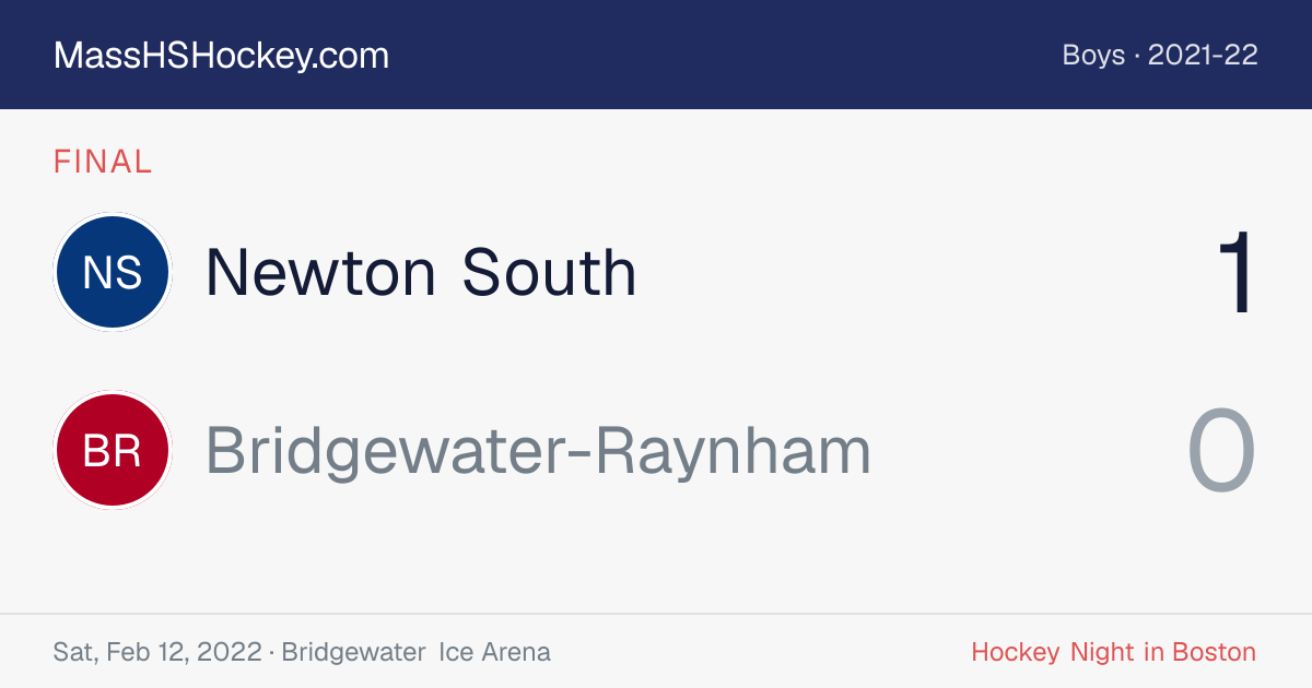 Newton South at Bridgewater-Raynham score card