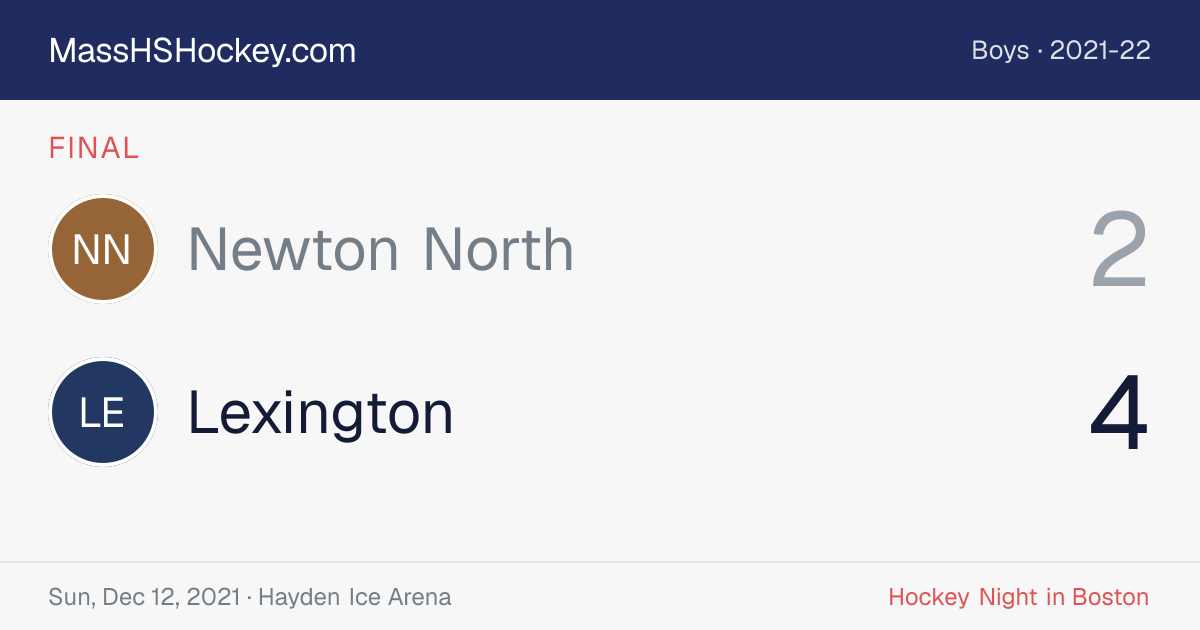 Newton North at Lexington score card