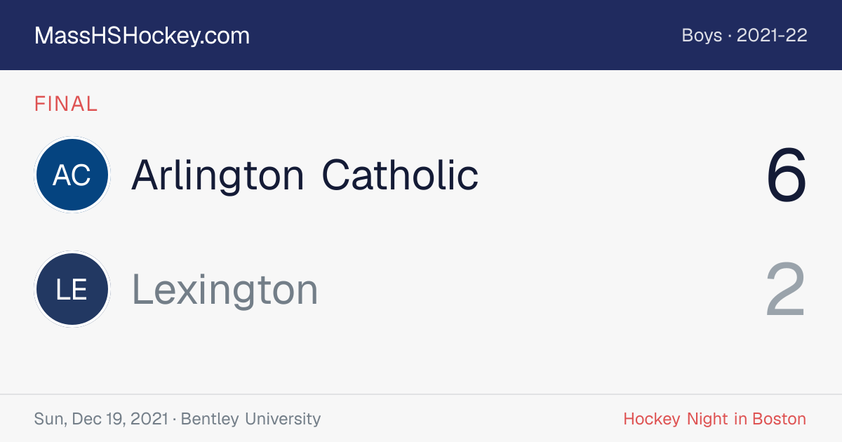 Arlington Catholic at Lexington score card