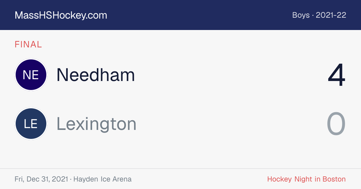 Needham at Lexington score card