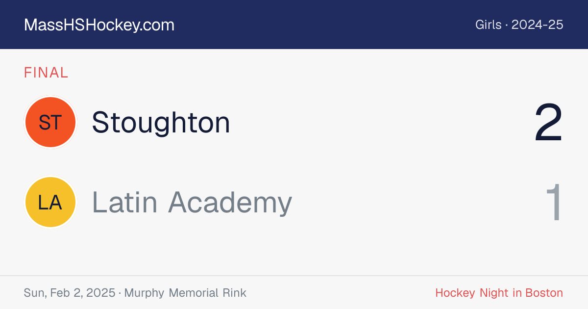Stoughton at Latin Academy score card