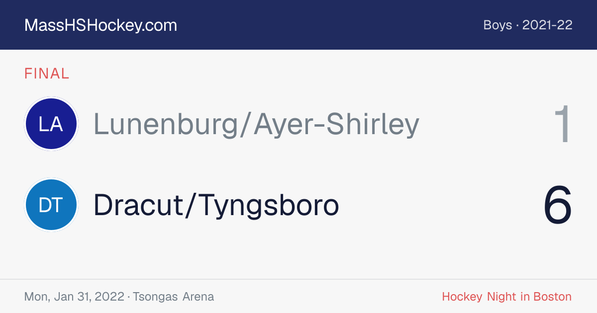 Lunenburg/Ayer-Shirley at Dracut/Tyngsboro score card