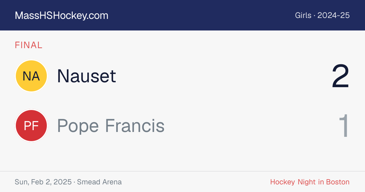 Nauset at Pope Francis score card