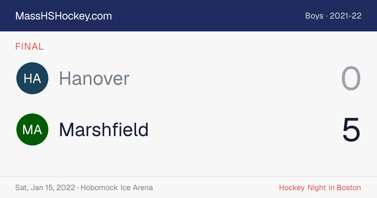 Hanover at Marshfield score card