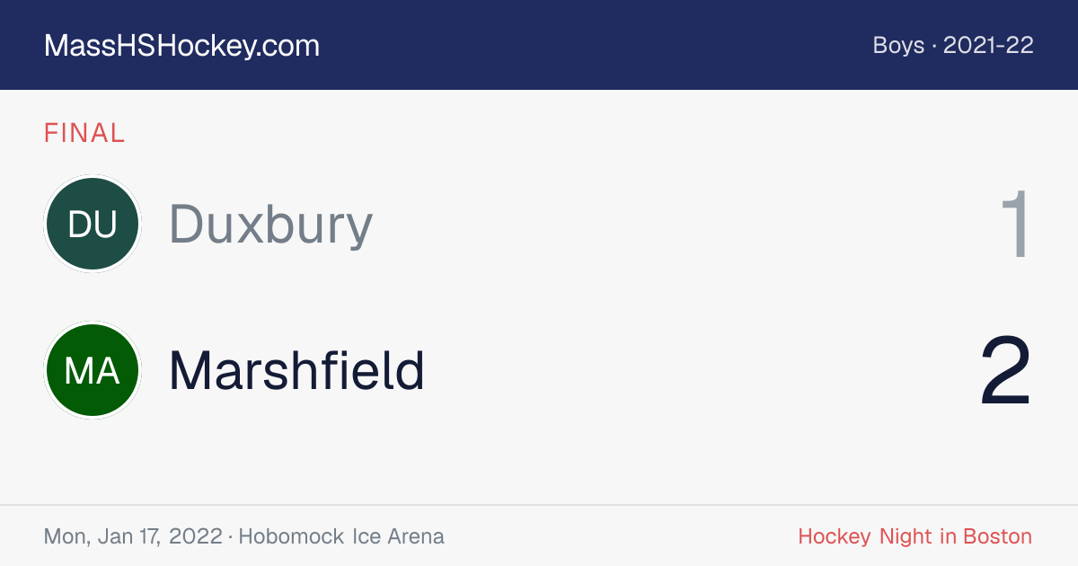 Duxbury at Marshfield score card