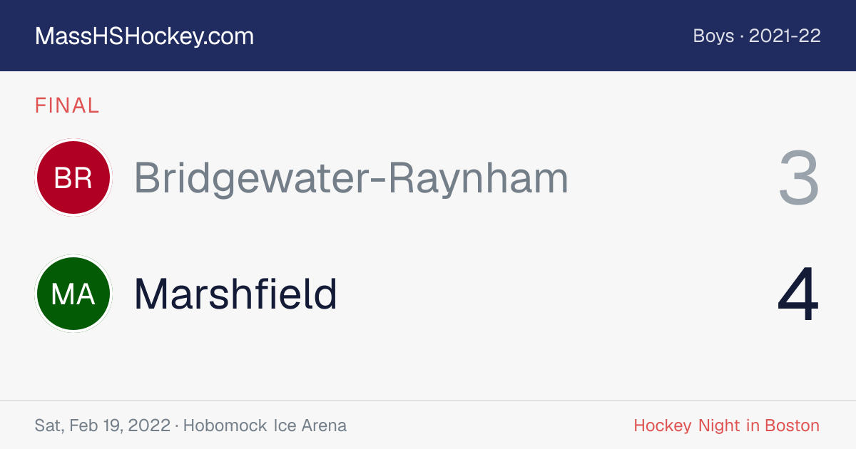Bridgewater-Raynham at Marshfield score card
