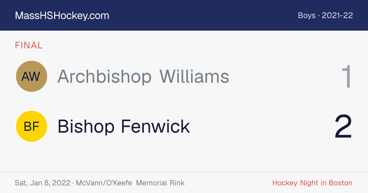 Archbishop Williams at Bishop Fenwick score card