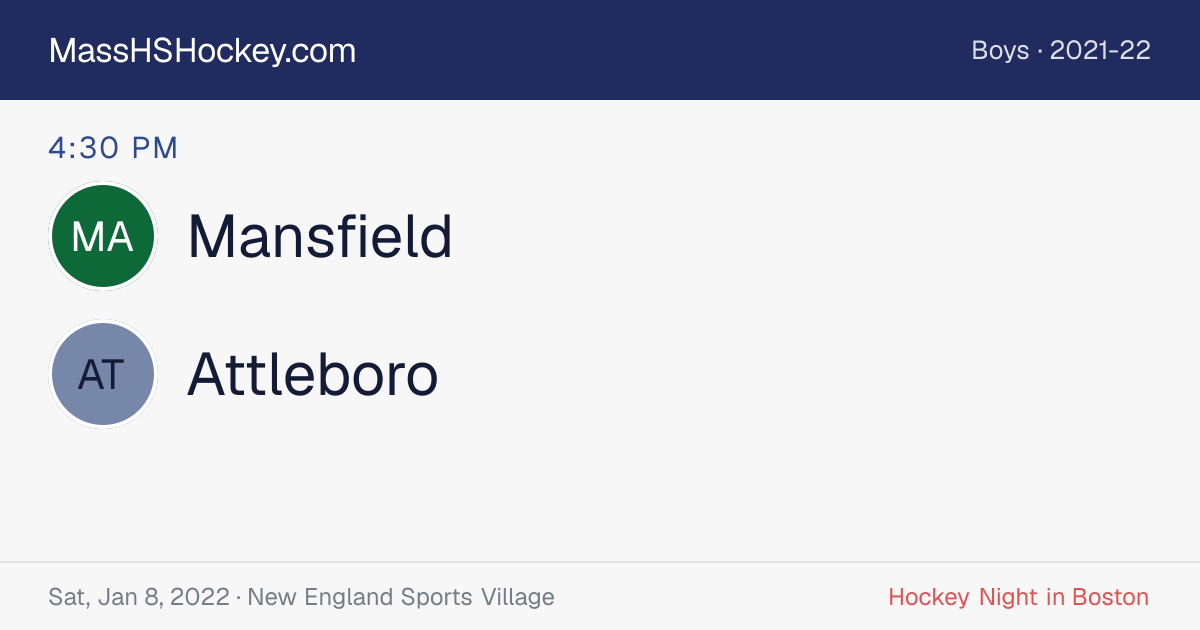 Mansfield at Attleboro score card