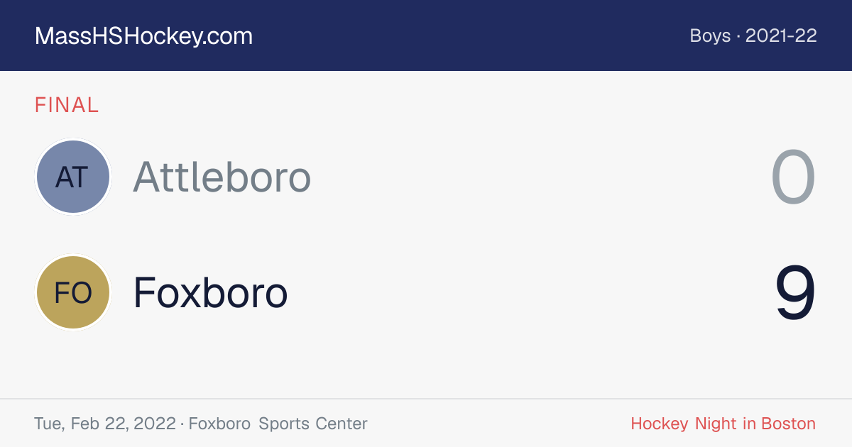 Attleboro at Foxboro score card