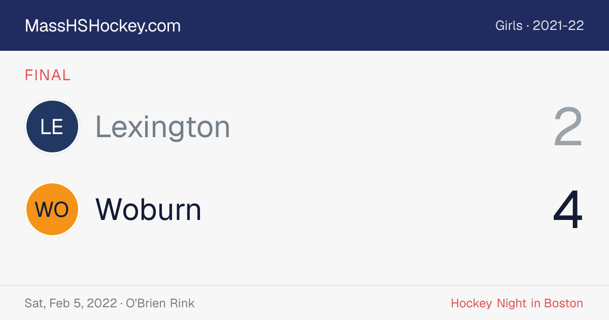 Lexington at Woburn score card