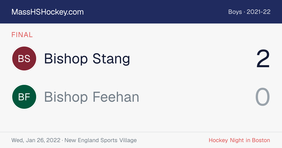 Bishop Stang at Bishop Feehan score card