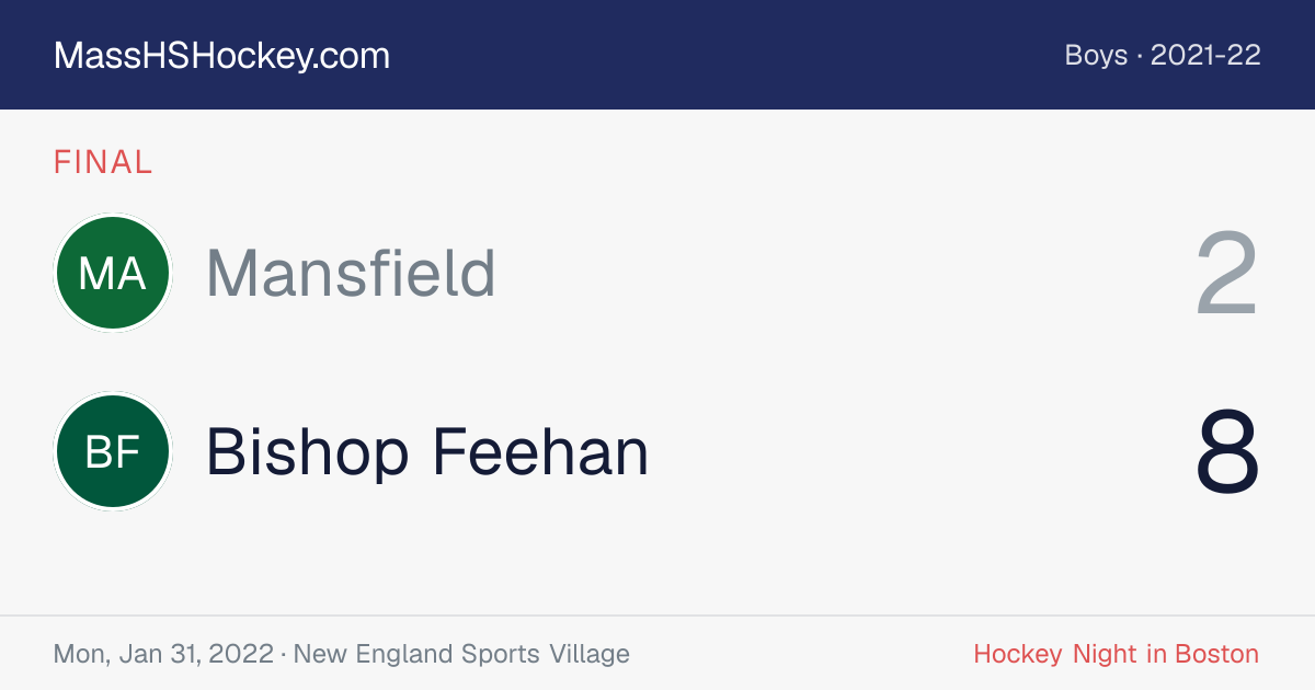 Mansfield at Bishop Feehan score card