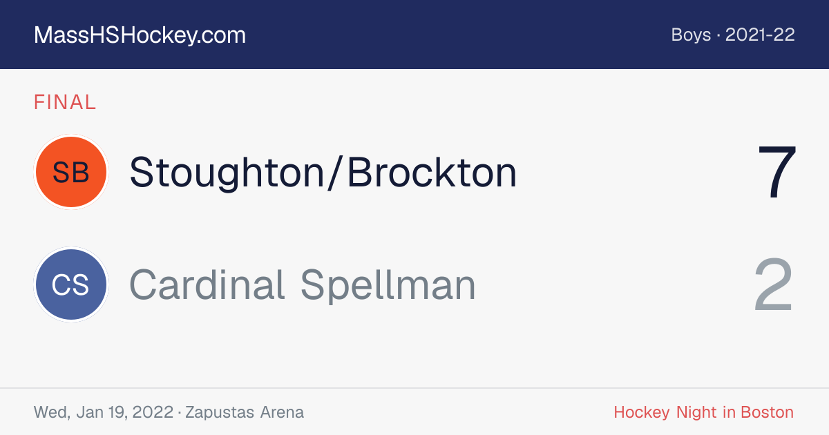 Stoughton/Brockton at Cardinal Spellman score card