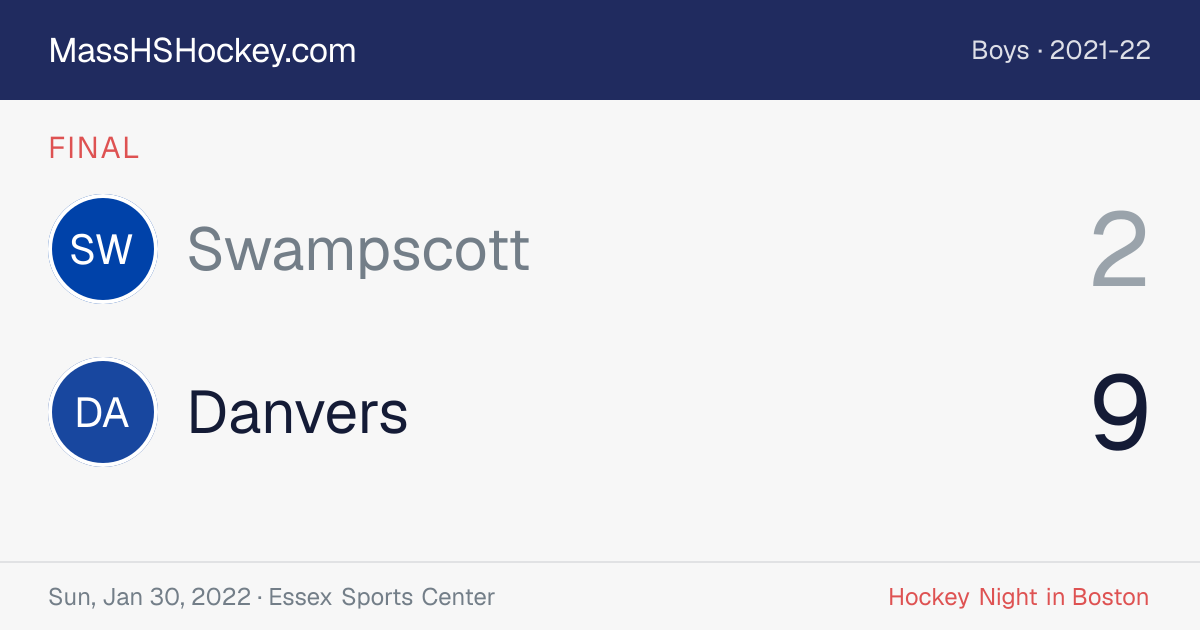 Swampscott at Danvers score card