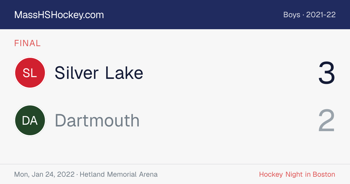 Silver Lake at Dartmouth score card