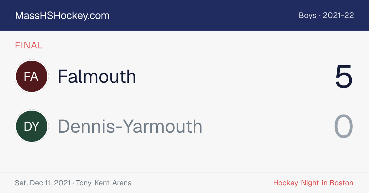 Falmouth at Dennis-Yarmouth score card