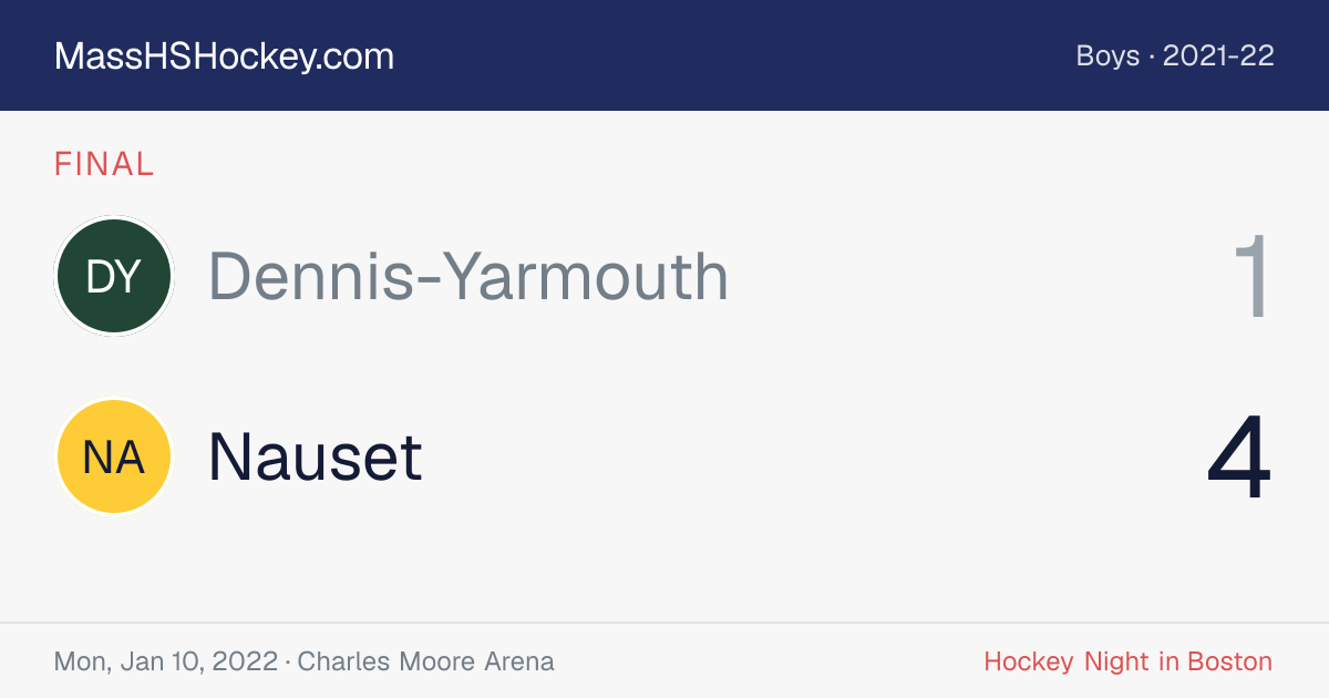 Dennis-Yarmouth at Nauset score card