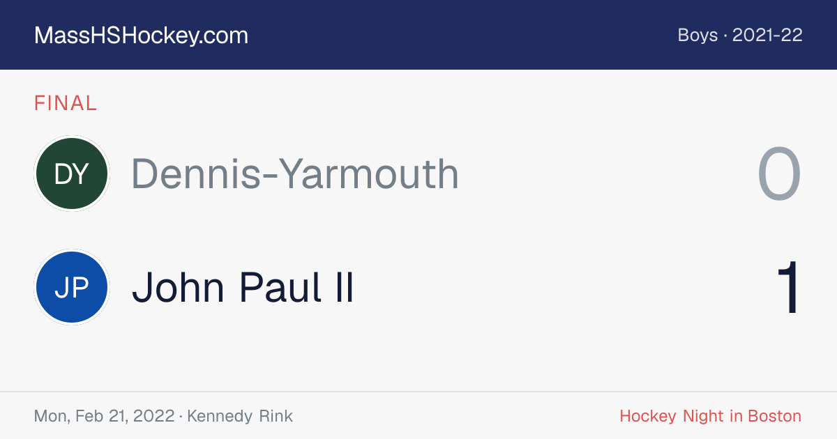 Dennis-Yarmouth at John Paul II score card