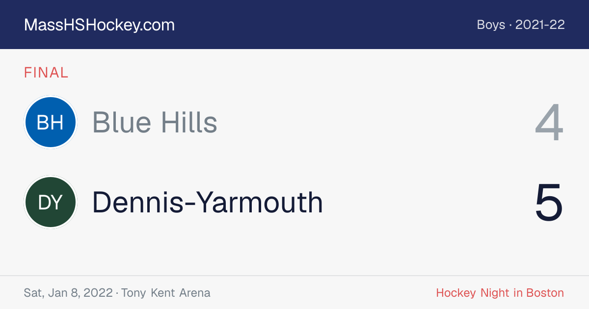 Blue Hills at Dennis-Yarmouth score card