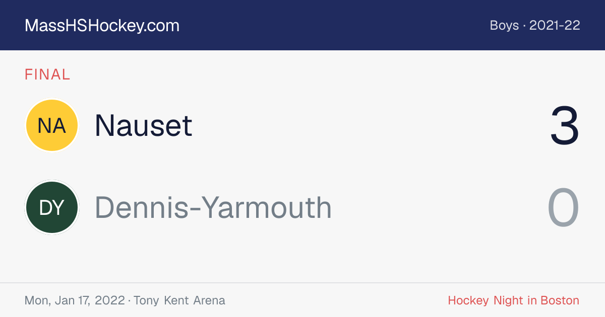 Nauset at Dennis-Yarmouth score card