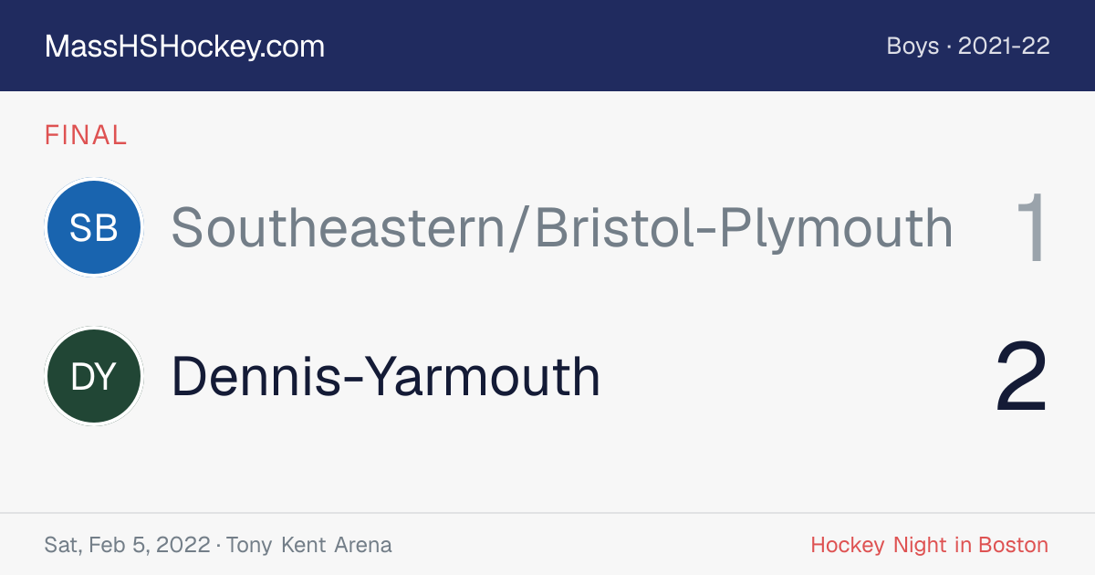 Southeastern/Bristol-Plymouth at Dennis-Yarmouth score card