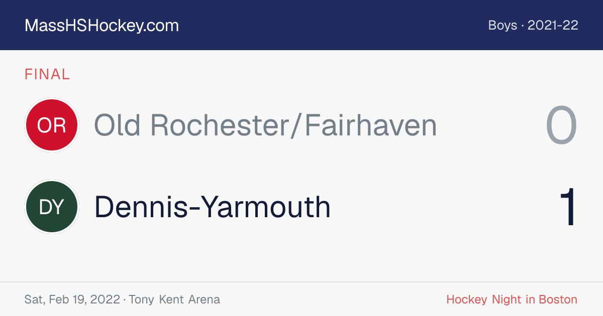 Old Rochester/Fairhaven at Dennis-Yarmouth score card