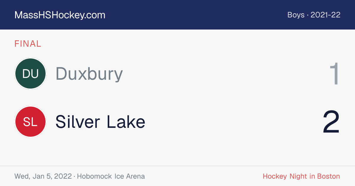 Duxbury at Silver Lake score card