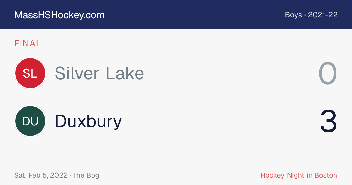 Silver Lake at Duxbury score card