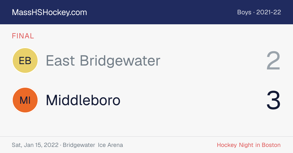 East Bridgewater at Middleboro score card