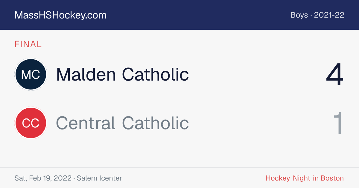 Malden Catholic at Central Catholic score card