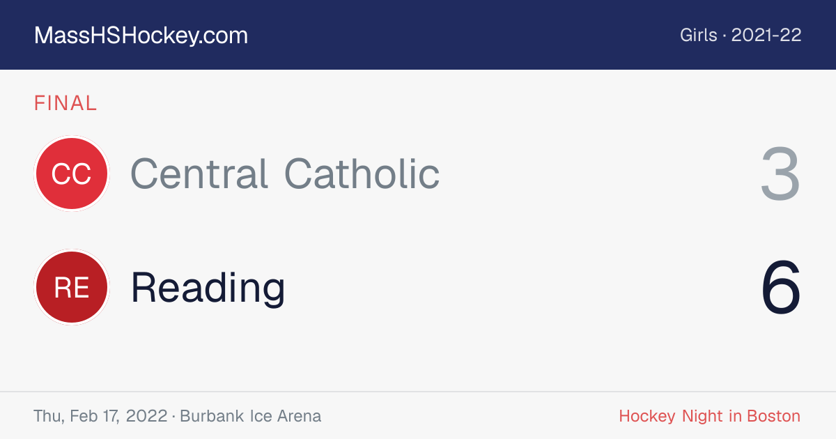 Central Catholic at Reading score card
