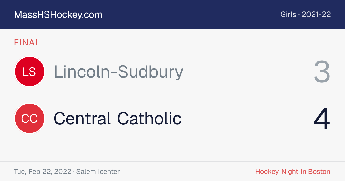 Lincoln-Sudbury at Central Catholic score card