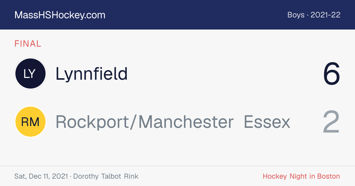 Lynnfield at Rockport/Manchester Essex score card