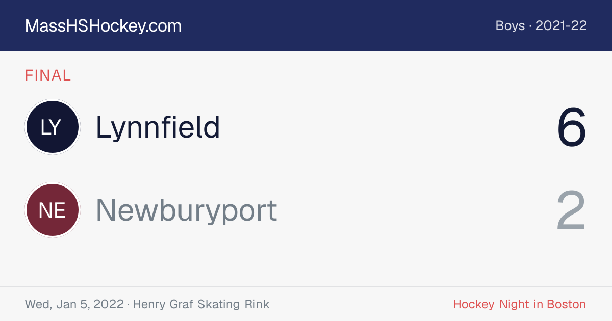 Lynnfield at Newburyport score card