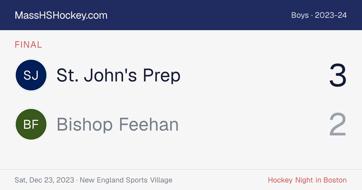 St. John's Prep at Bishop Feehan score card