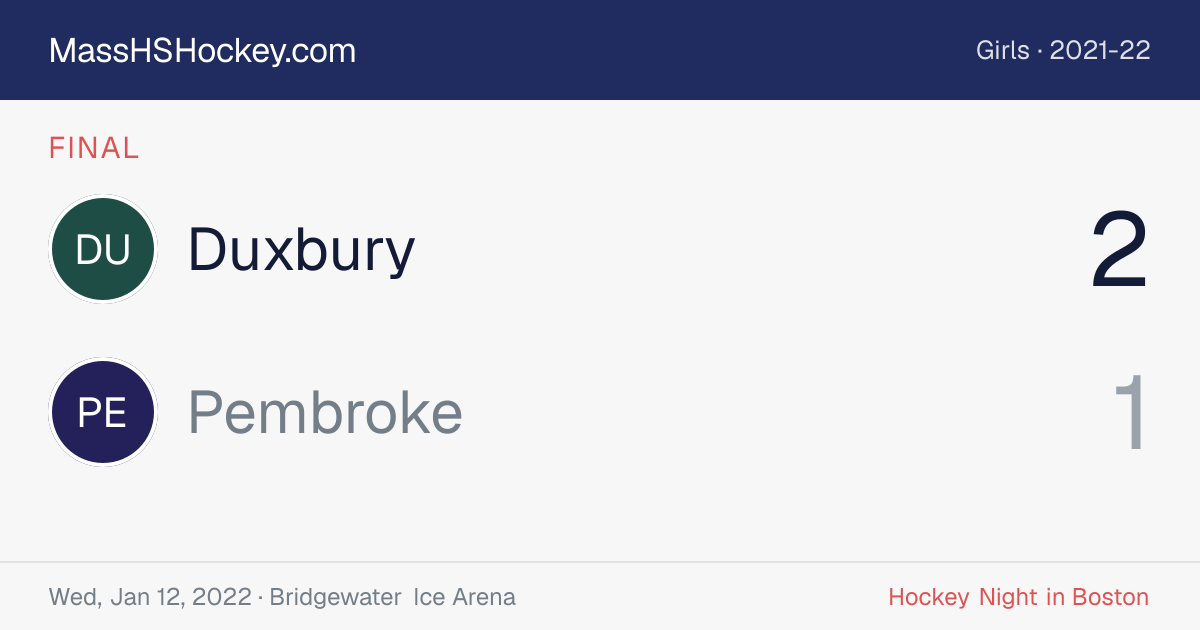 Duxbury at Pembroke score card