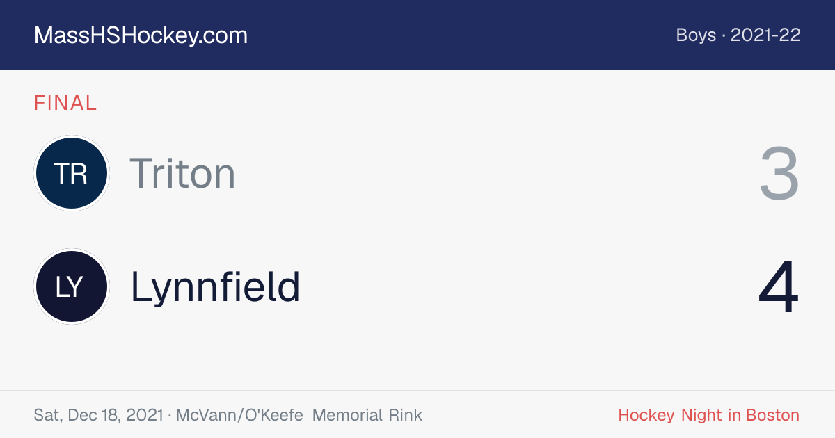 Triton at Lynnfield score card