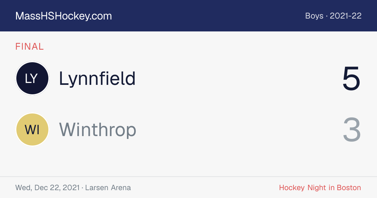 Lynnfield at Winthrop score card