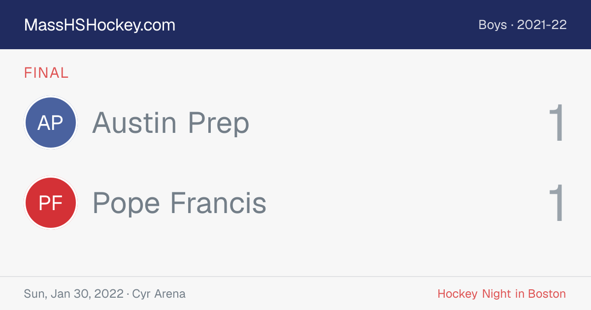 Austin Prep at Pope Francis score card
