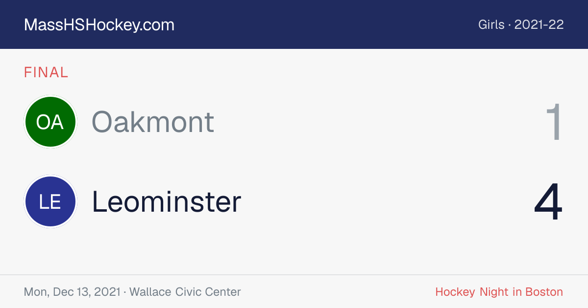 Oakmont at Leominster score card